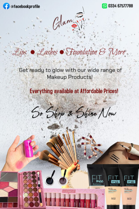 Makeup poster card Plakkaat template
