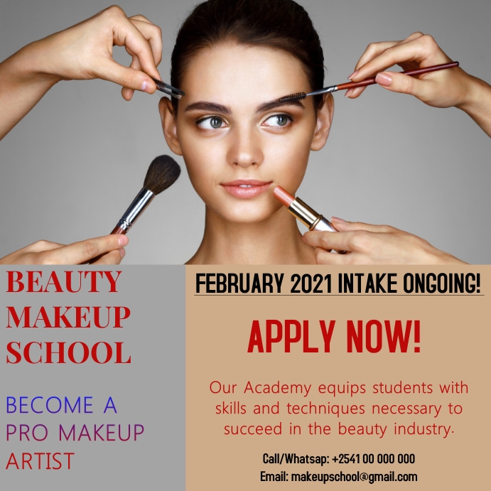 Makeup Course Post Design makeup school poster design template | PosterMyWall