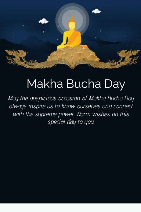 makha bucha day Poster template