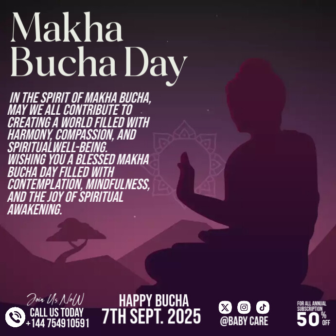 Makha Bucha Day Instagram Post template