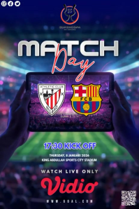紫色 Football Match Announcement Plakat Template