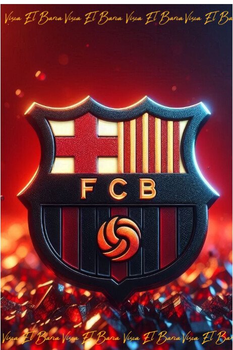 Maksimalis Barcelona Black Gold Fire Visca El Barca Poster template