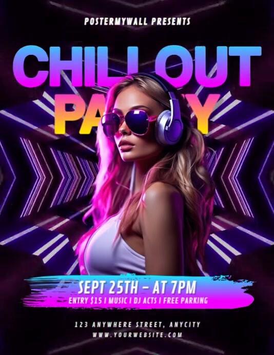 Maksimalis Chillout Party Pamflet (letter As) 传单(美国信函) template