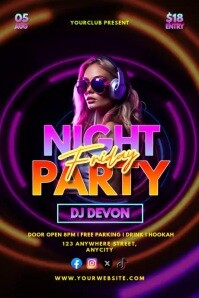 Maksimalis Friday Night Party Poster โปสเตอร์ template