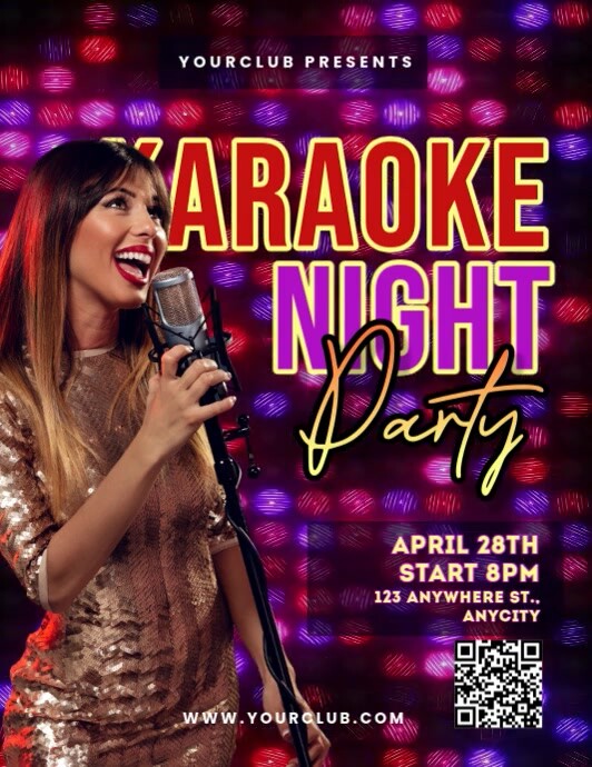 Maksimalis Karaoke Night Party  Pamflet (letter As) Ulotka (US Letter) template