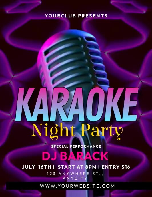 Maksimalis Karaoke Night Party Pamflet (lette Ulotka (US Letter) template