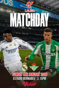 Black Football Matchday Cartaz Template