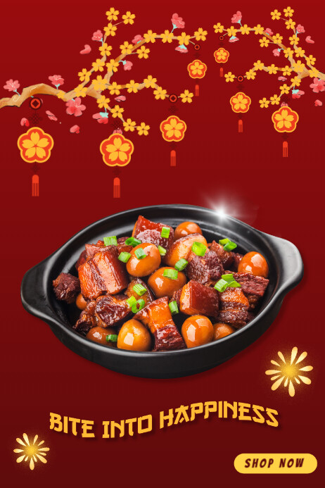 Maksimalis Red Yellow Chinese Food Poster Template | PosterMyWall