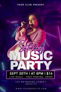 Maksimalis Saturday Music Party  Poster template