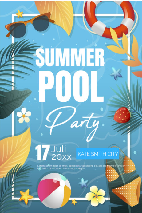 Maksimalis Summer Pool Poster template
