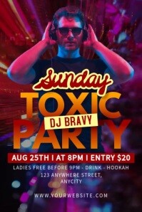 Maksimalis Sunday Toxic Party  Poster template