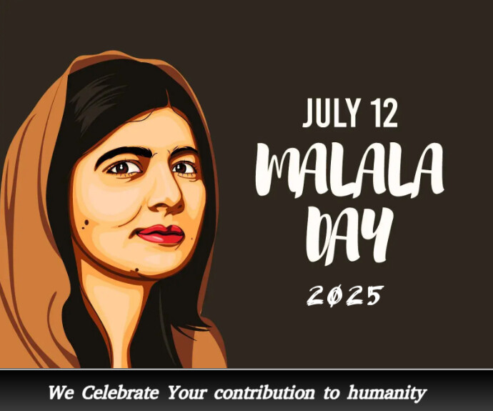 Malala day celebration Retângulo médio template