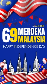 Malaysia Independence Day Flyer Instagram Story template