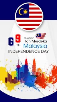 Malaysia independence day flyers Instagram Story template