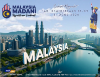 蓝色 Malaysia Independence Day Flyer Template