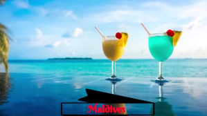 蓝色 Maldives Beach Thumbnail sa YouTube Template