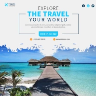 Maldives Vacation Ads Instagram Post template