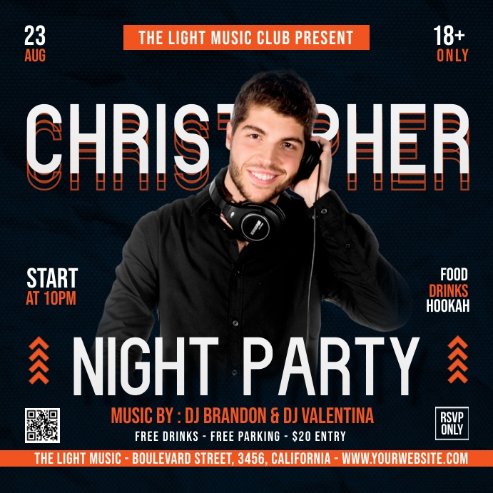 Male DJ Party Concert Publicação no Instagram template