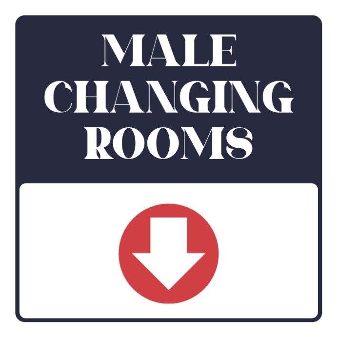 Male female changing rooms door direction signage sign post Templat ...