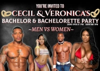 bachelor and bachelorette party Kartu Pos template