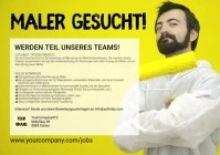 Maler gesucht Wanted Employee jobs Ad banner A4 template