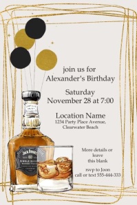 Man's Birthday Invitation Poster template