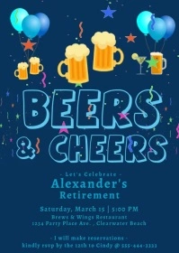 Man's Retirement Video Invitation A6 template