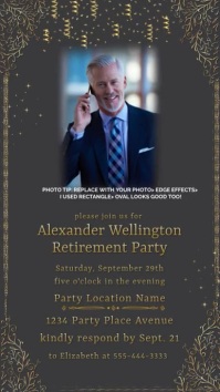 Man's Retirement Party Invitation Instagram Story template