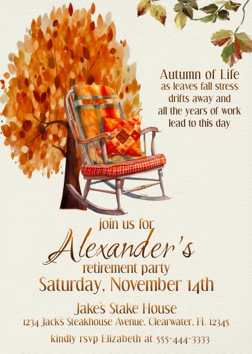 Man's Retirement Party Invitation A6 template