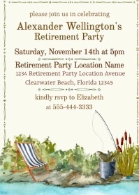Man's Retirement Party Invitation A6 template