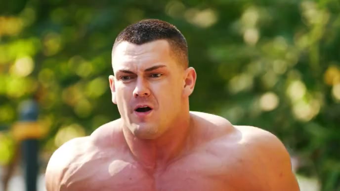 Man bodybuilder exercising video YouTube Thumbnail template
