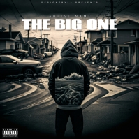 Man in front of wave, tsunami album design te