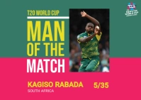 Man of The Match Cricket Template Postcard