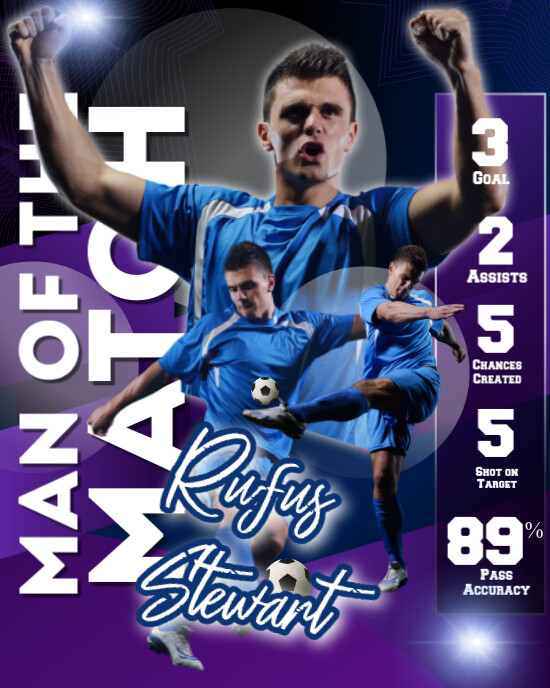 Man Of The Match Instagram Portrait template