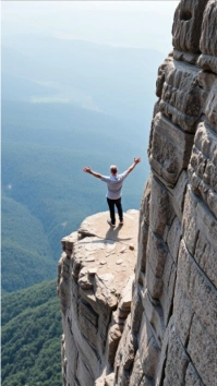 Man on a cliff Digitalanzeige (9:16) template