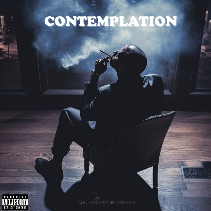 man smoking album cover design template ALBUM