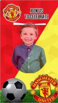man u club birthday invitation Pantalla Digital (9:16) template