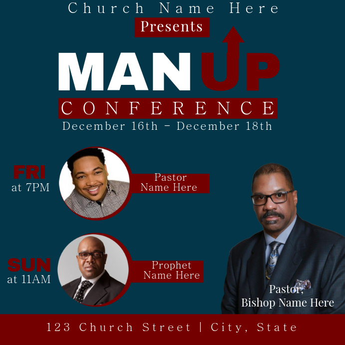 Man Up Conference Promo Template PosterMyWall