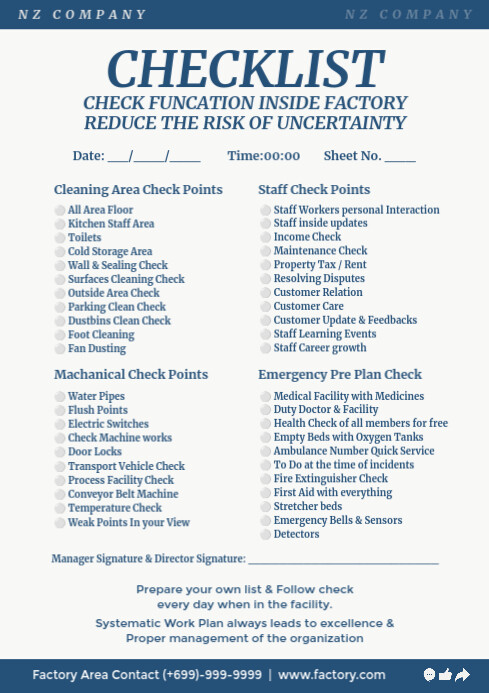 Copy of Management Checklist Printable Template | PosterMyWall