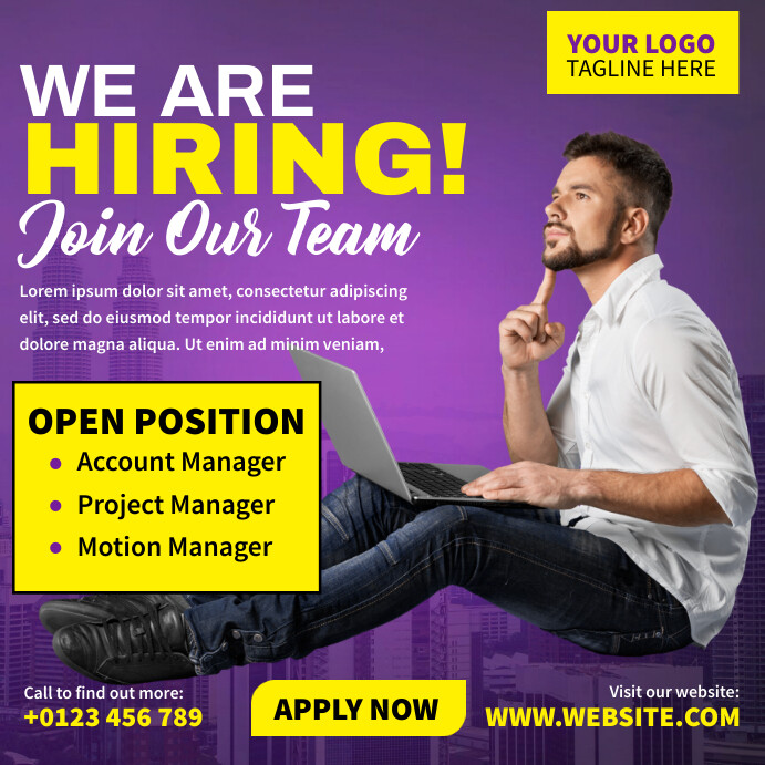 Manager Hiring Ads Template | PosterMyWall