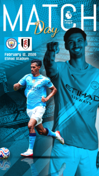 Turquoise Football Match Day Instagram Story Template