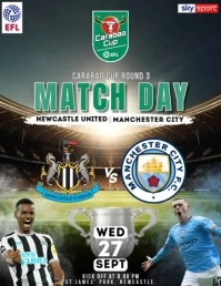 MANCHESTER CITY VS NEWCASTLE UNITED Рекламная листовка (US Letter) template