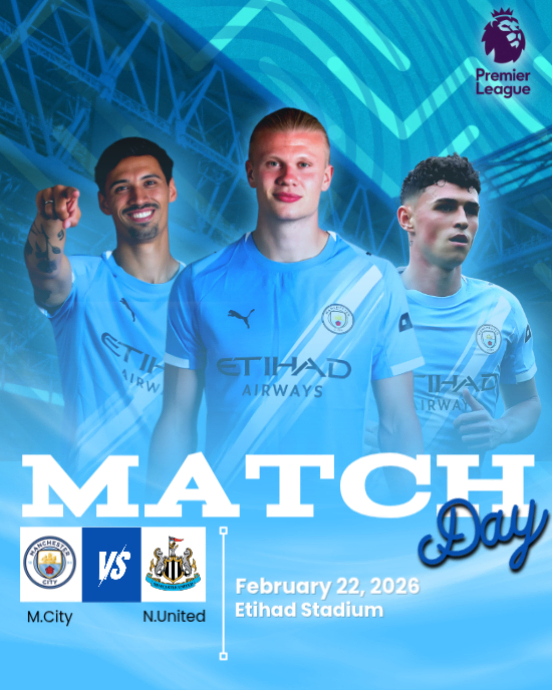 Plantilla de Manchester City vs Newcastle United Football Match Day ...