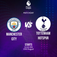 Manchester city vs tottenham hotspur template Instagram Post