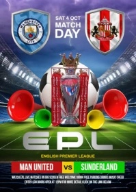 Manchester united vs sunderland A6 template