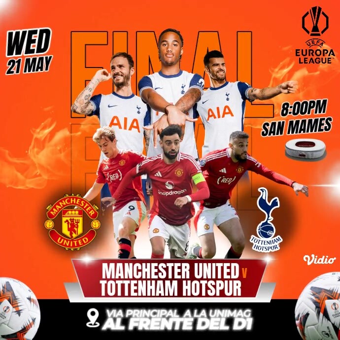 MANCHESTER UNITED VS TOTTENHAM HOTSPURS Instagram Post template