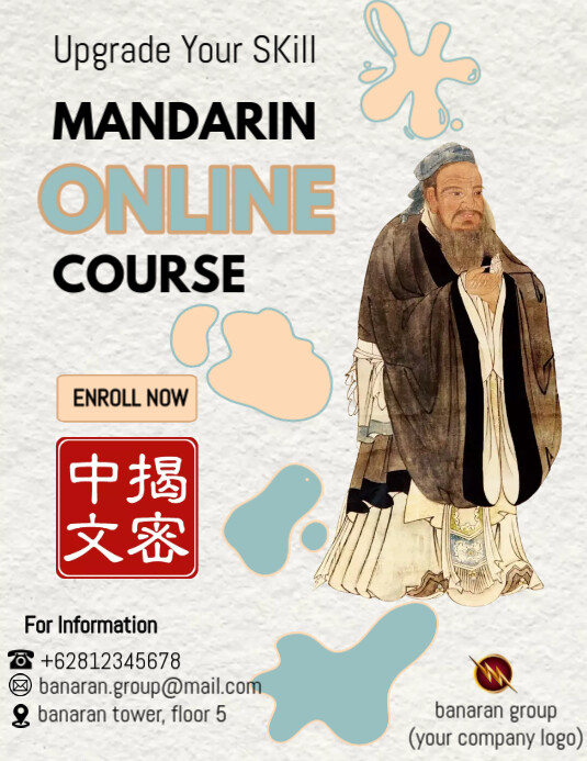 Chinese Course Background Mandarin Course Template | PosterMyWall