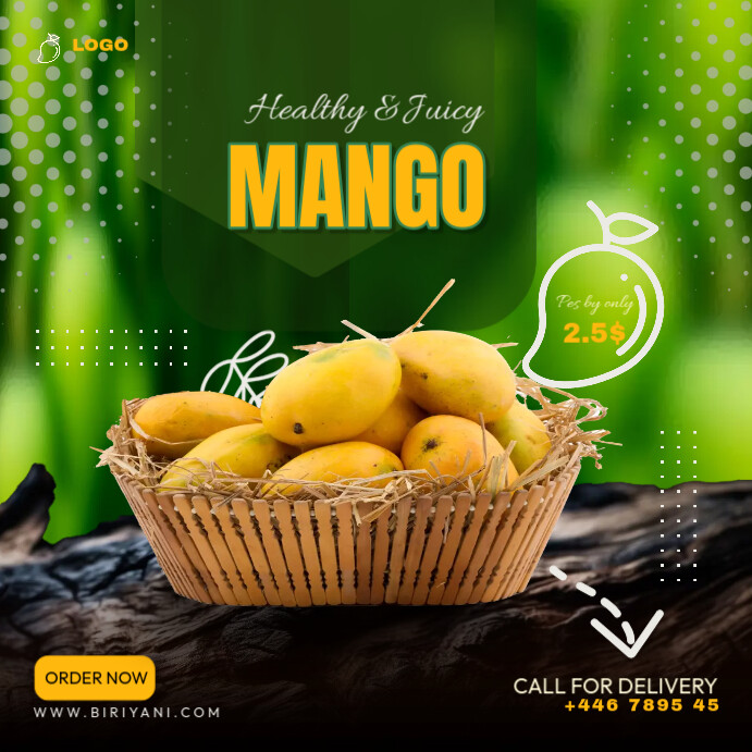 Copy of Mango fruits post and instagram template | PosterMyWall