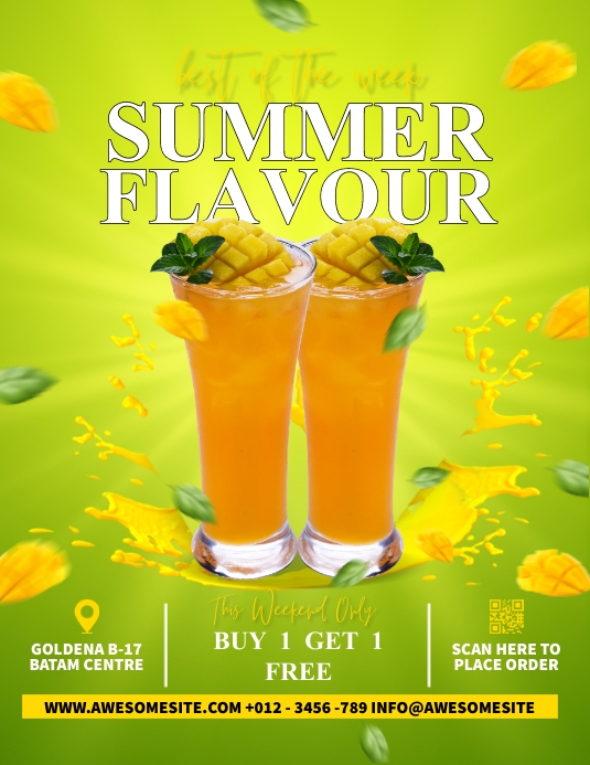 Mango Juice Flyer (US Letter) template