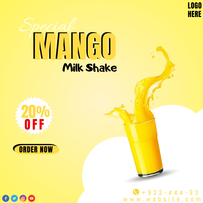 Mango Shake instagram Post Template